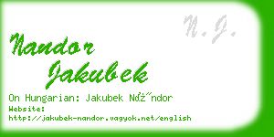 nandor jakubek business card